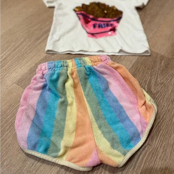 Lola + The Boys |  Rainbow terry Shorts - Picture 9 of 9